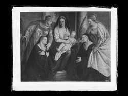 Maria mit Kind, den hll. Lucia, Katharina und zwei Nonnen als Stifterinnen