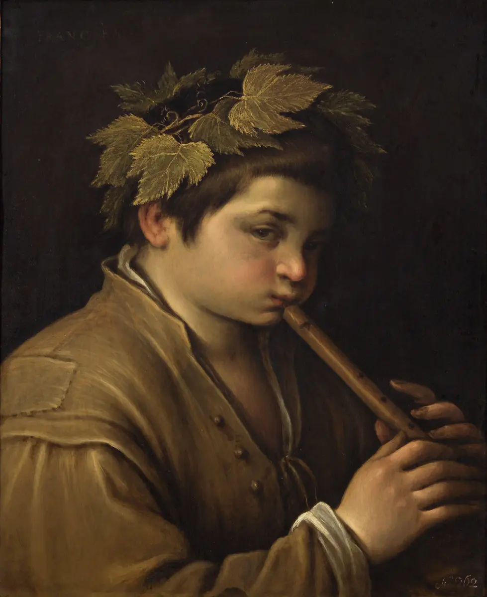 Knabe mit Flöte
