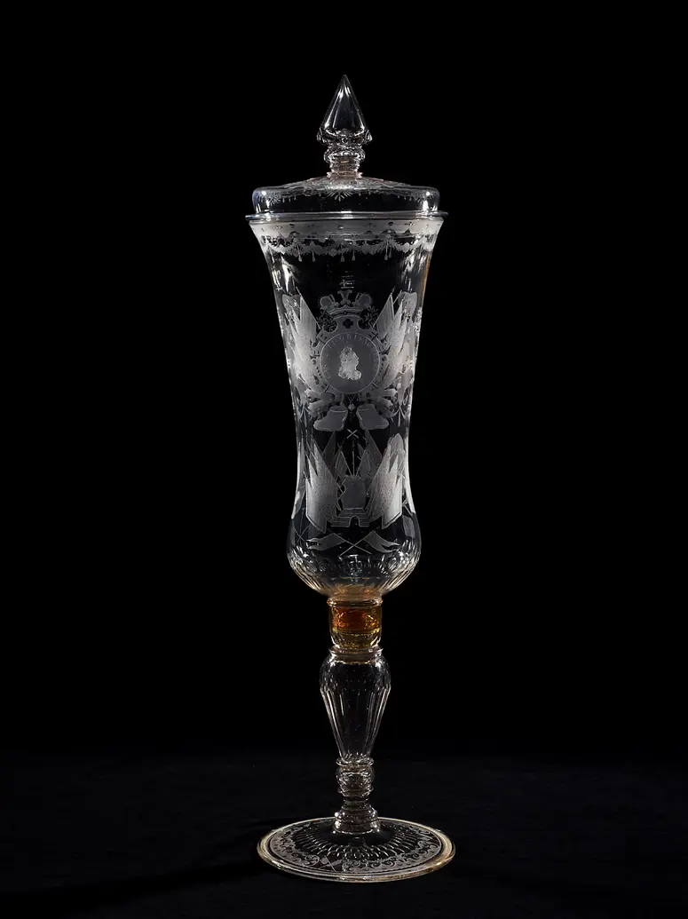 Lidded Goblet with Portraits of Emperor Charles VI and Two Dukes of Brunswick
