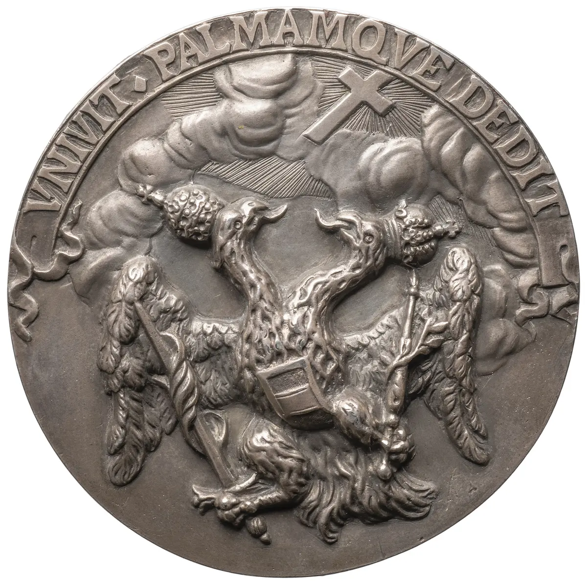 Allianz gegen die Osmanen: Papst Innozenz XI. (reg. 1676–1689), Kaiser Leopold I. (reg. 1657–1705), König Johann III. Sobieski (reg. 1674–1696) und Doge Marcantonio Giustinian (reg. 1684–1688)