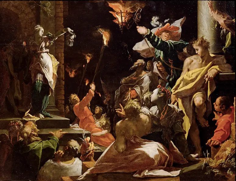 Judith zeigt dem Volk das Haupt des Holofernes