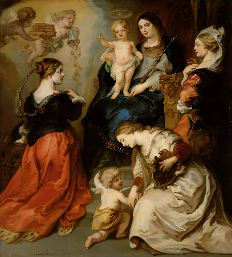 Die Provinzen Brabant, Hennegau und Flandern huldigen der Madonna