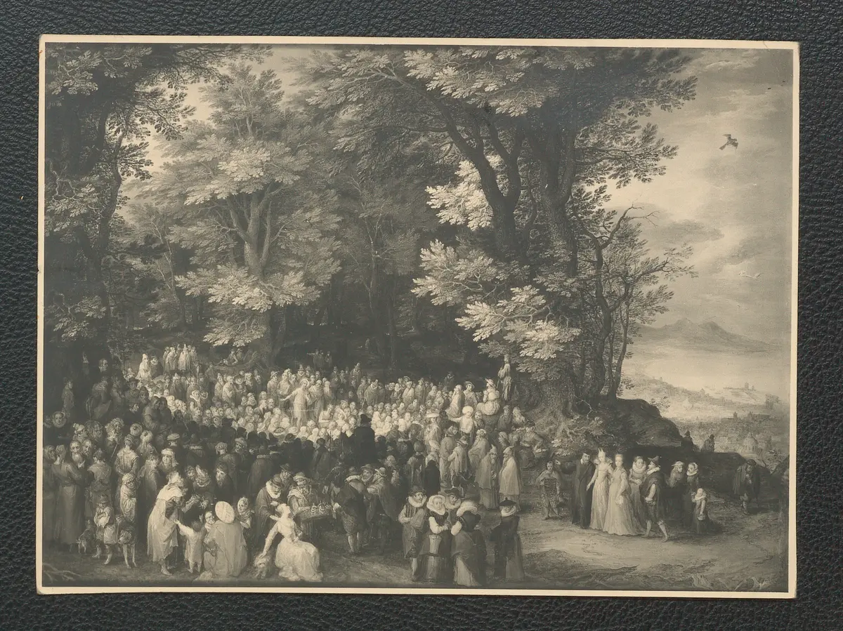 Jan Brueghel der Ältere, Predigt Johannes des Täufers. Öl-Blech