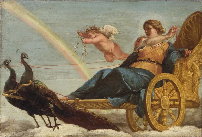 Juno auf dem Pfauenwagen