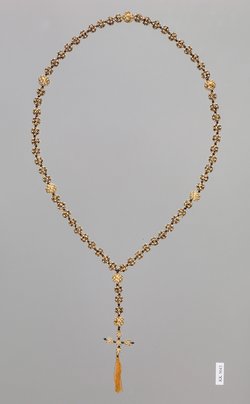 Kette aus Glaskugeln mit Goldfiligran