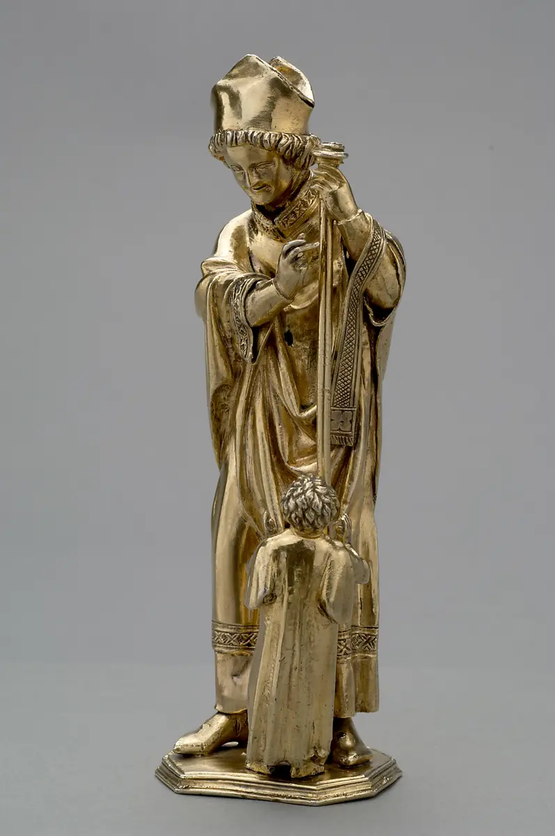 Hl. Bischof mit einem Knaben (Fragment)