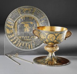 Kommunionkelch mit Patene und Saugröhrchen, sogenannter "Wiltener Kelch"