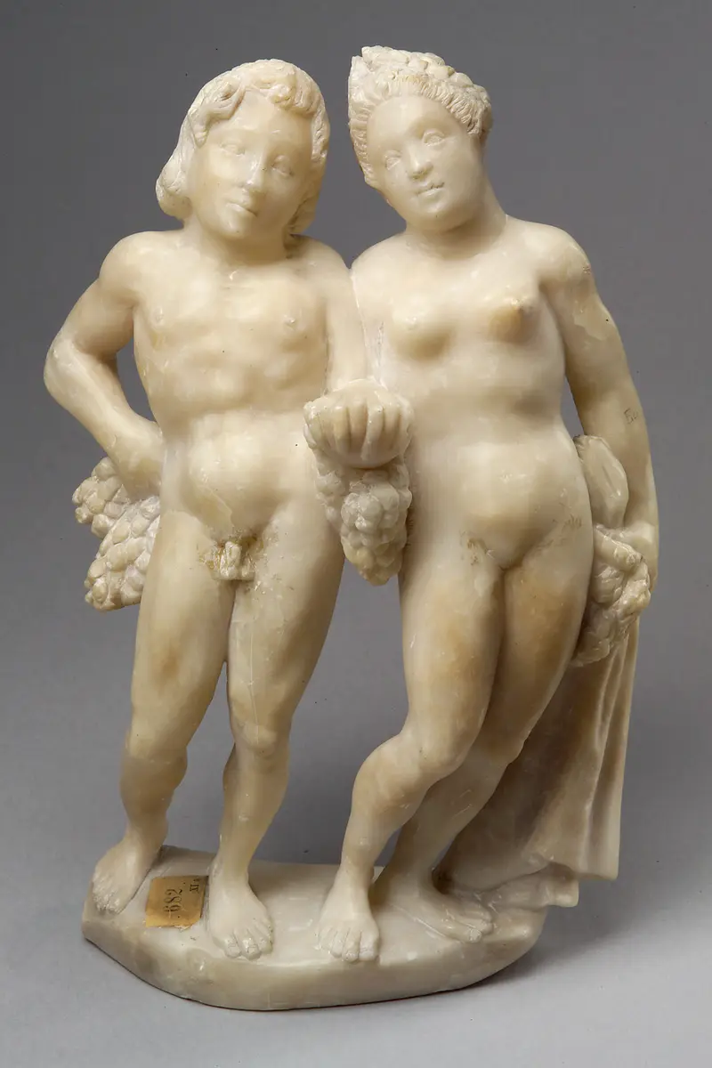 Statuette, Skulptur, Marmorgruppe, Bacchus und Ariadne