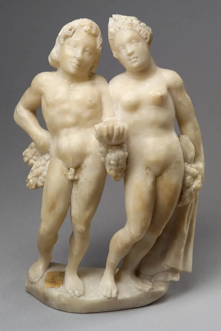 Statuette, Skulptur, Marmorgruppe, Bacchus und Ariadne