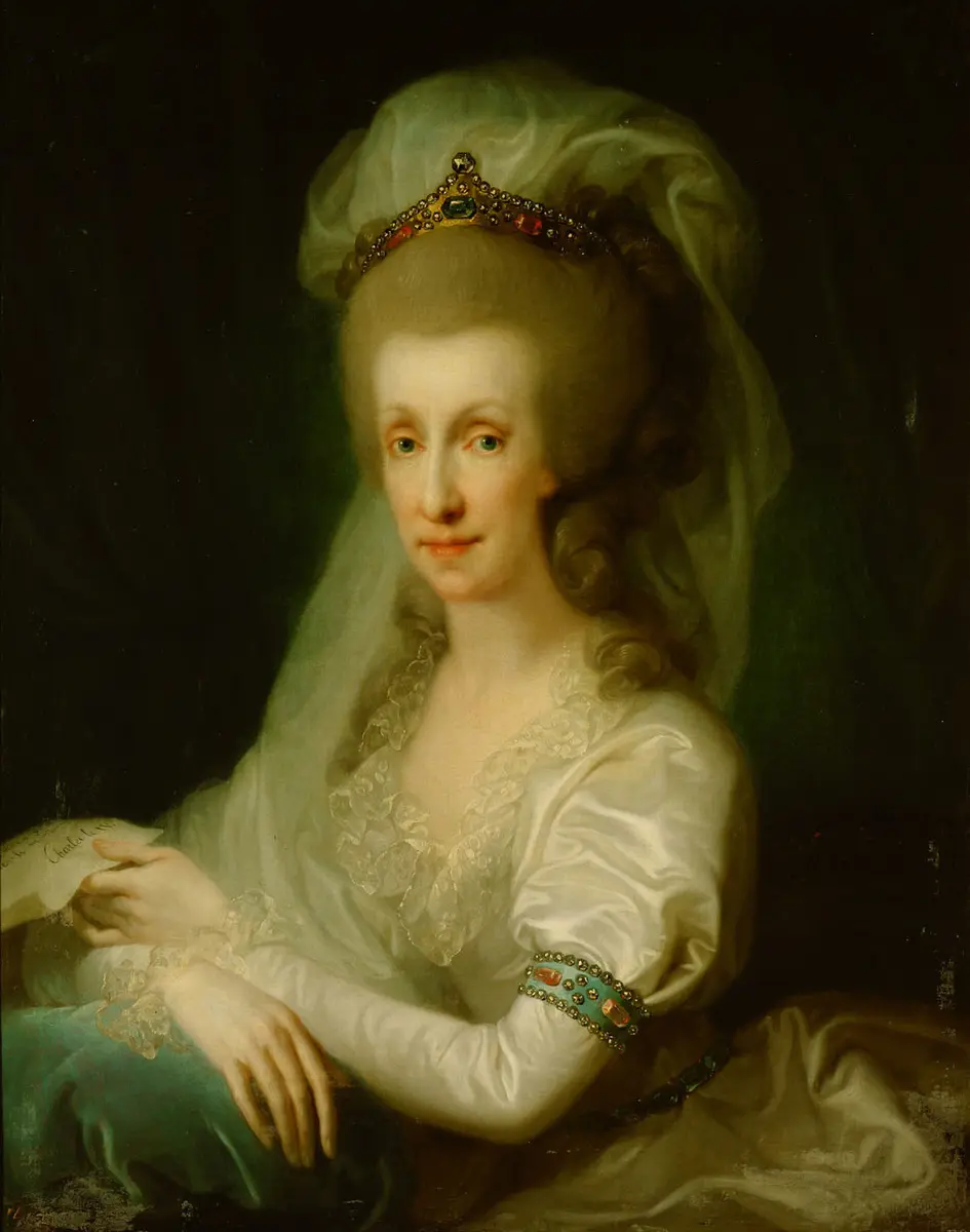 Kaiserin Maria Ludovica (1747-1792), an einem Tisch sitzend, Halbfigur