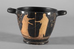 Thronender Zeus und Athena