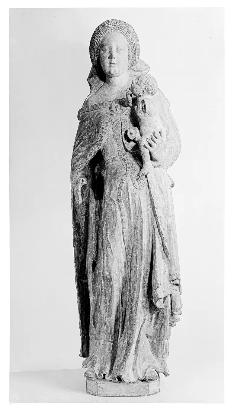 Stehende Madonna aus Holz, um 1380, Frontalansicht