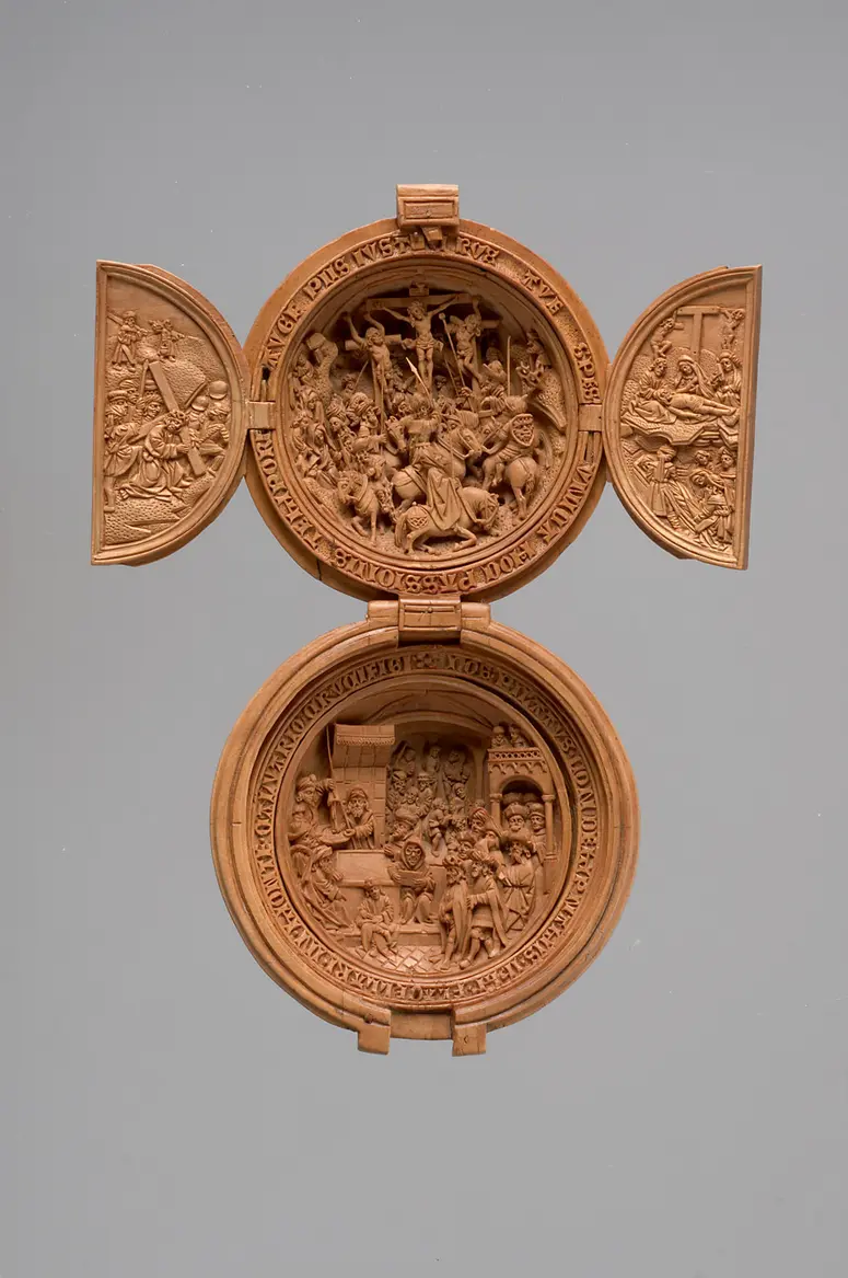 Rosary Pendant featuring the Passion of Christ, a so-called Prayer-nut
