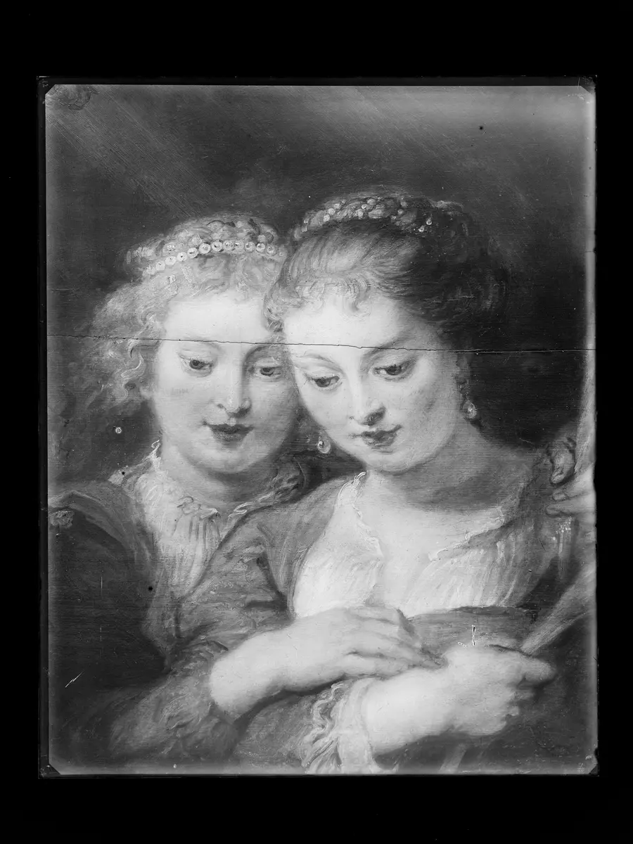 Ildefonso-Altar: Maria erscheint dem Hl. Ildefonso (Mittelteil), Erzherzog Albrecht der VII. (linker Innenflügel) bzw. Infantin Isabella Clara Eugenia (rechter Innenflügel), beide mit ihren Schutzpatronen