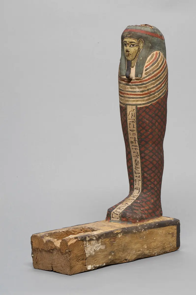 Ptah-Sokar-Osiris-Statuette der Hausherrin Anch-en-es-it-es auf Sockel
