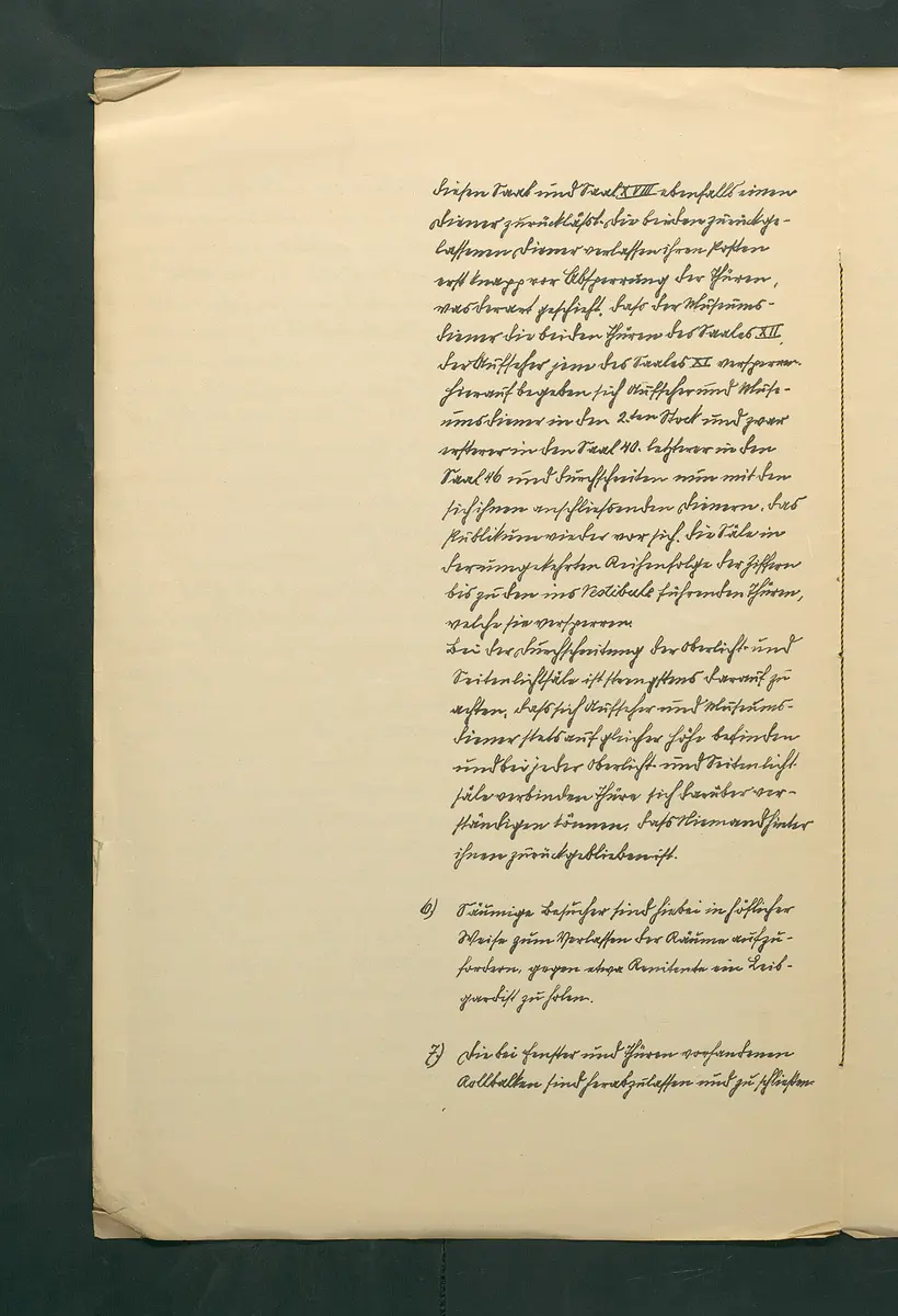 handschriftliche Dienstordnung für Museumsaufseher