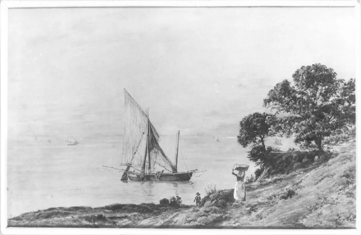Küste und Segelboot