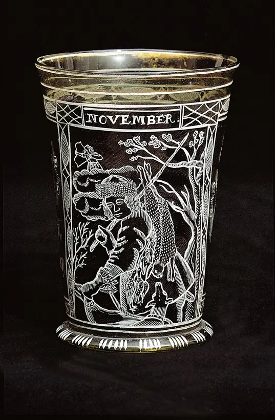 Becher mit Novemberdarstellung nach Sandrart