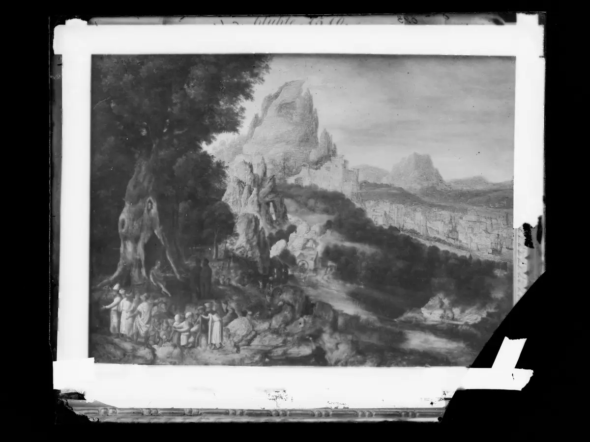 Landschaft mit der Predigt Johannes d. Täufers
