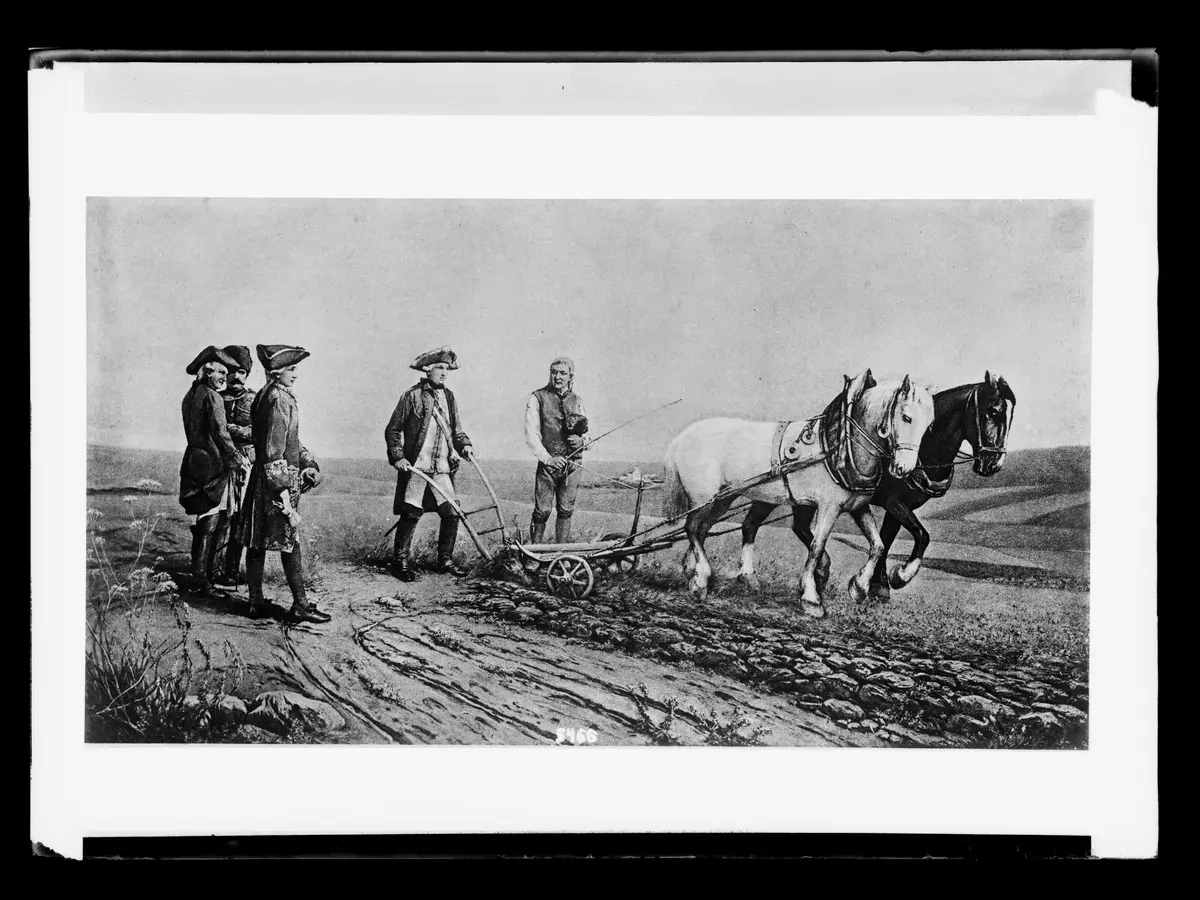 Kaiser Joseph II. pflügt bei Slawikowitz