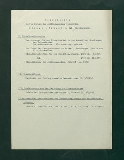 Zirkular betreffend Neuordnung der Dienstvorschriften