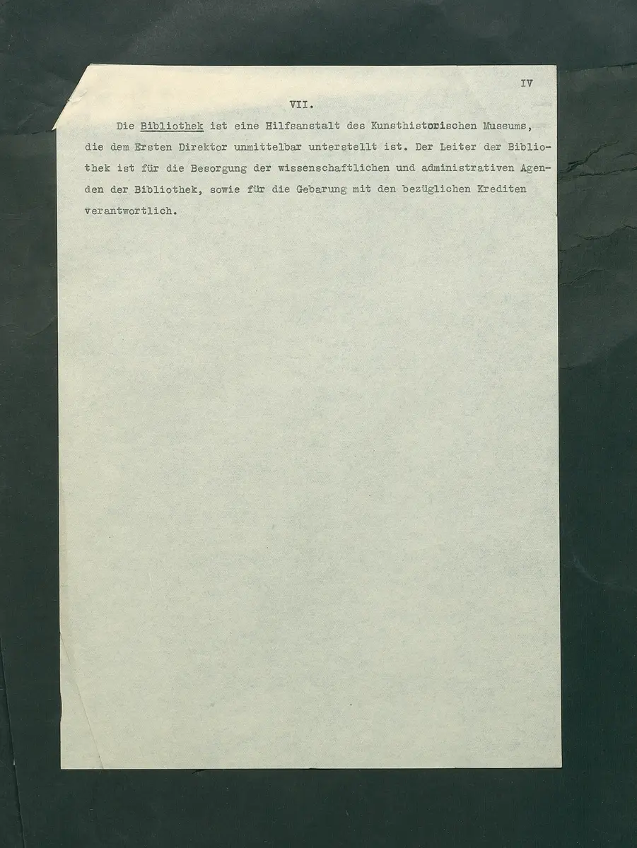 Dienstvorschriften für das Kunsthistorische Museum