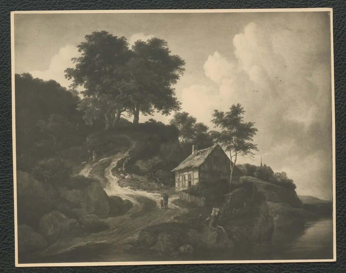 Jakob von Ruysdael: Steilweg mit Haus, 50 x 63 cm