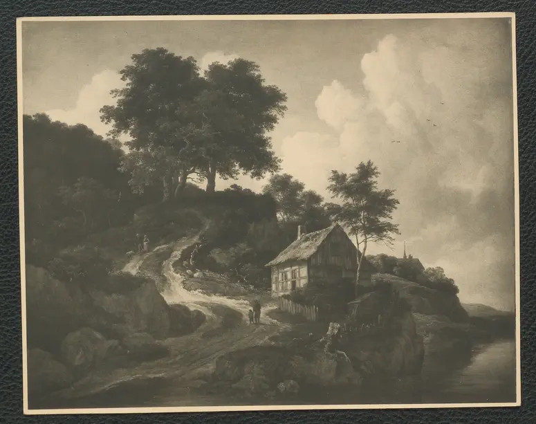 Jakob von Ruysdael: Steilweg mit Haus, 50 x 63 cm