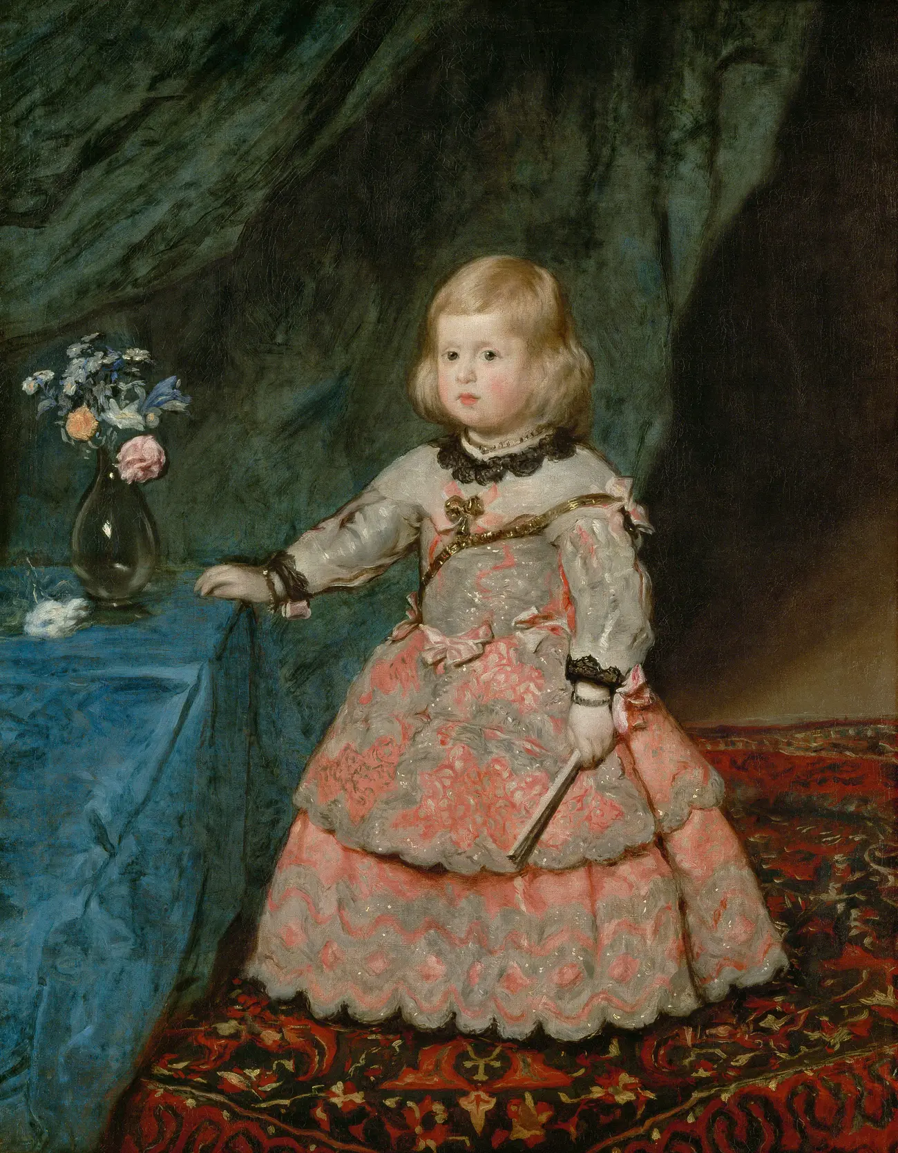 Infantin Margarita (1651-1673) in rosafarbenem Kleid