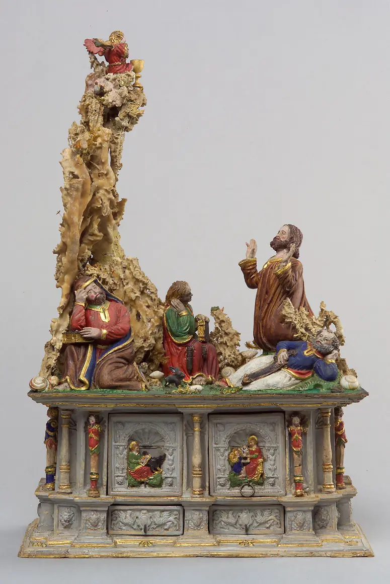 Schreibzeug, Handstein, Aufsatz, Christus am Ölberg