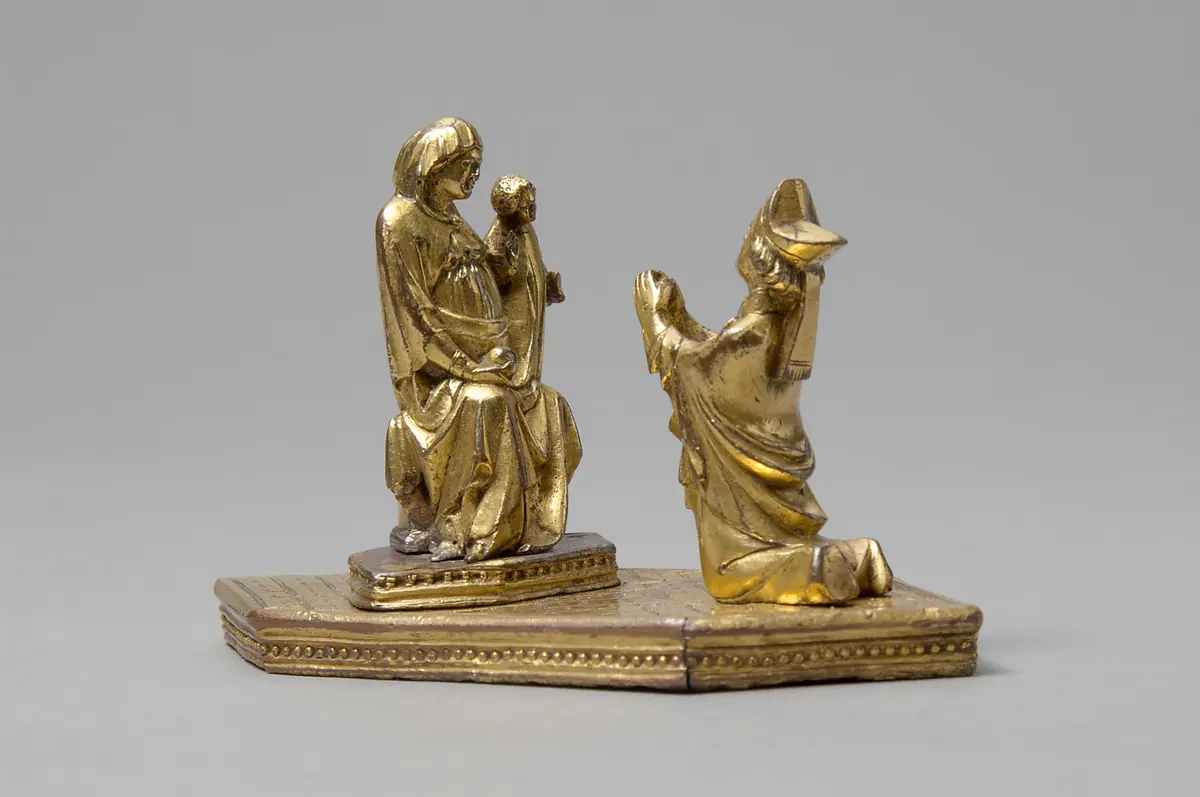 Thronende Madonna mit Bischof (Fragment einer Bischofskrümme)