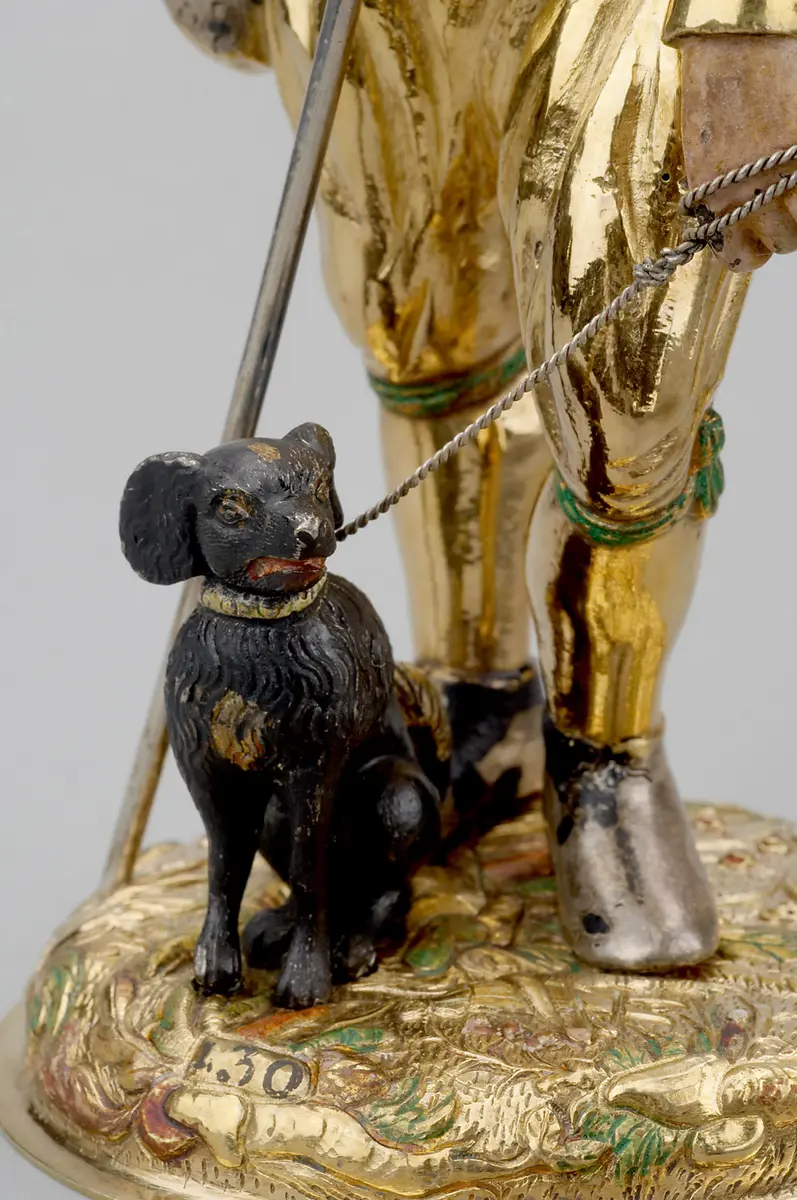 Sogenannter Jakobspilger mit Hund; Trinkgefäß