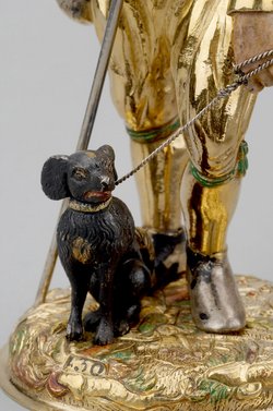 Sogenannter Jakobspilger mit Hund; Trinkgefäß