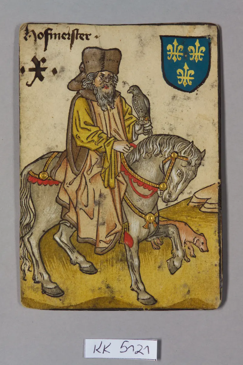 Spielkarte, Frankreich, Hofmeister (Zehn), aus dem sog. Hofämterspiel