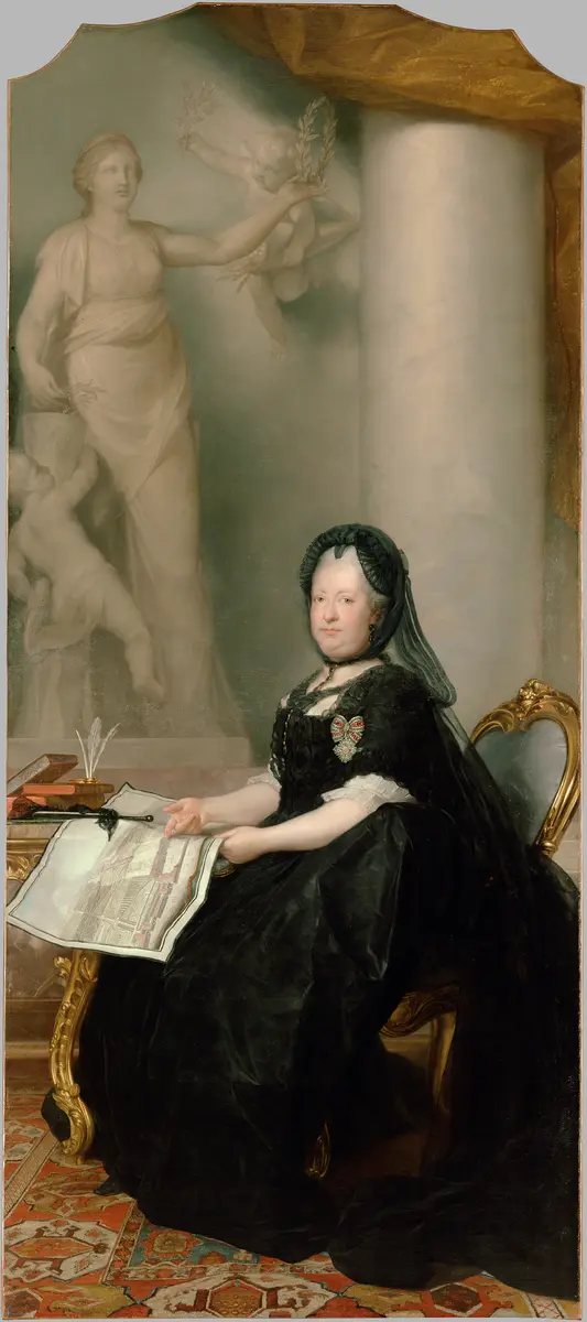 Kaiserin Maria Theresia (1717-1780) mit der Statue des Friedens