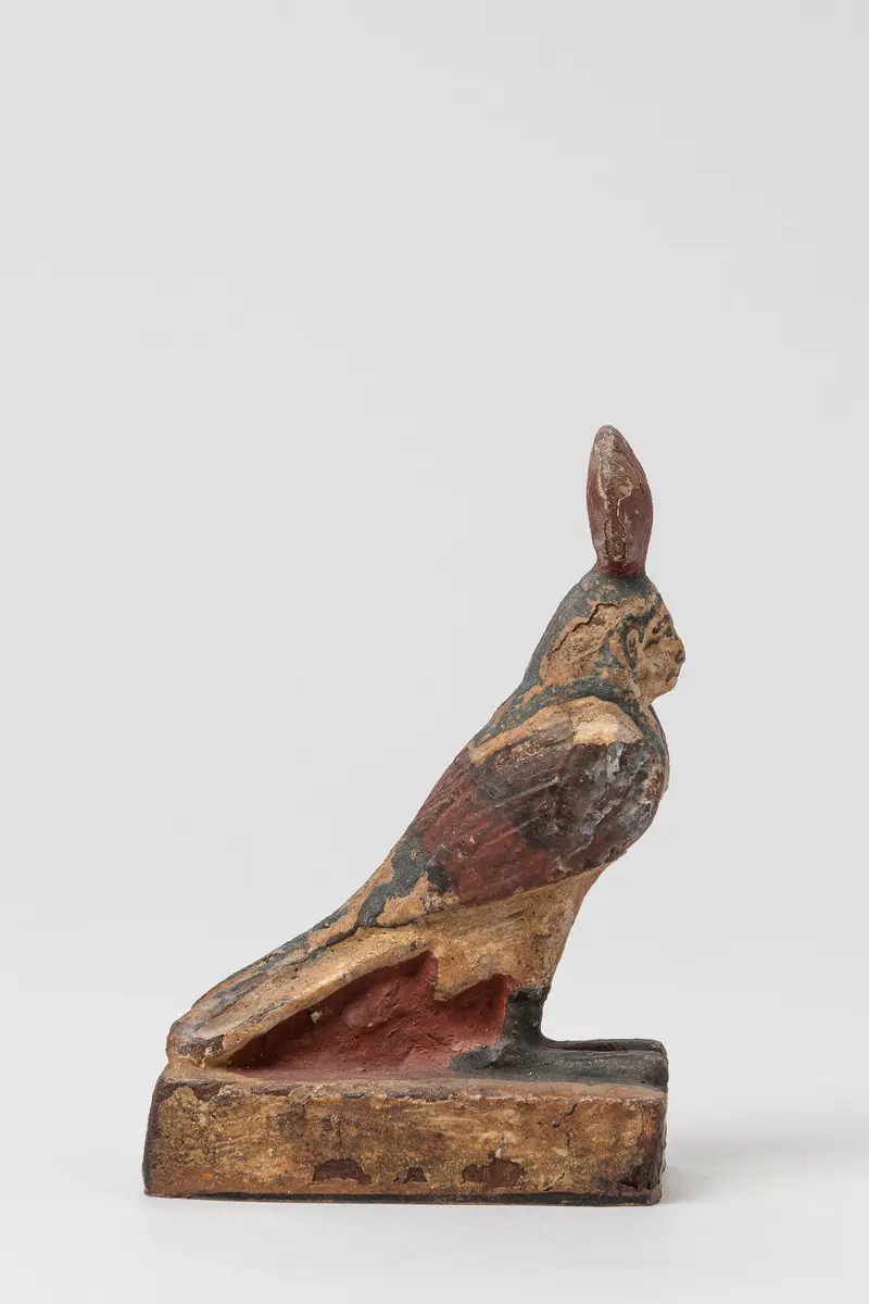 Ba-Vogel in Gestalt eines menschenköpfigen Falken mit Sonnenscheibe