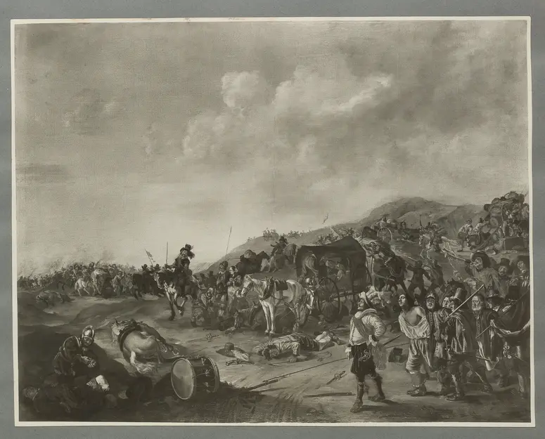Jakob Duck, Schlachtenszene. Öl-Leinwand. 103 x 134