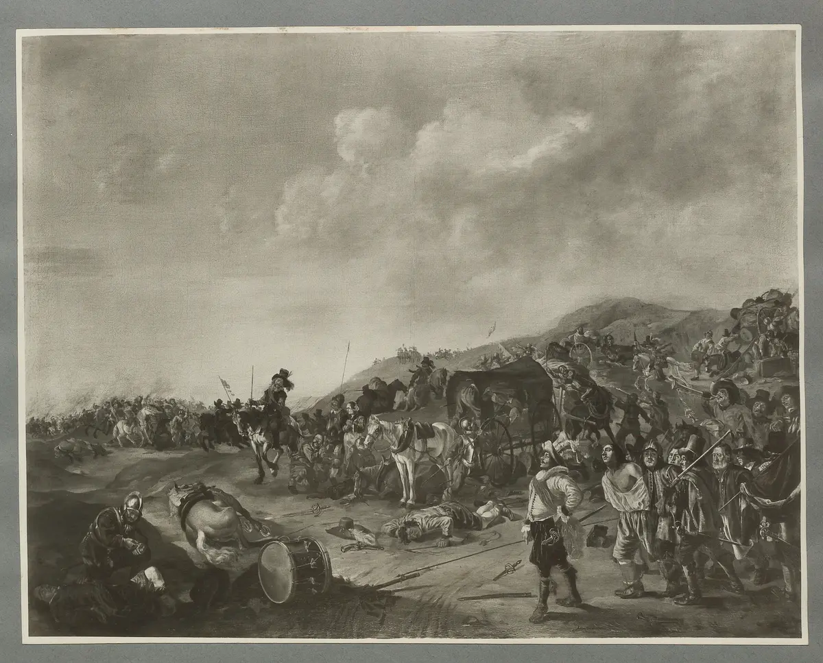 Jakob Duck, Schlachtenszene. Öl-Leinwand. 103 x 134