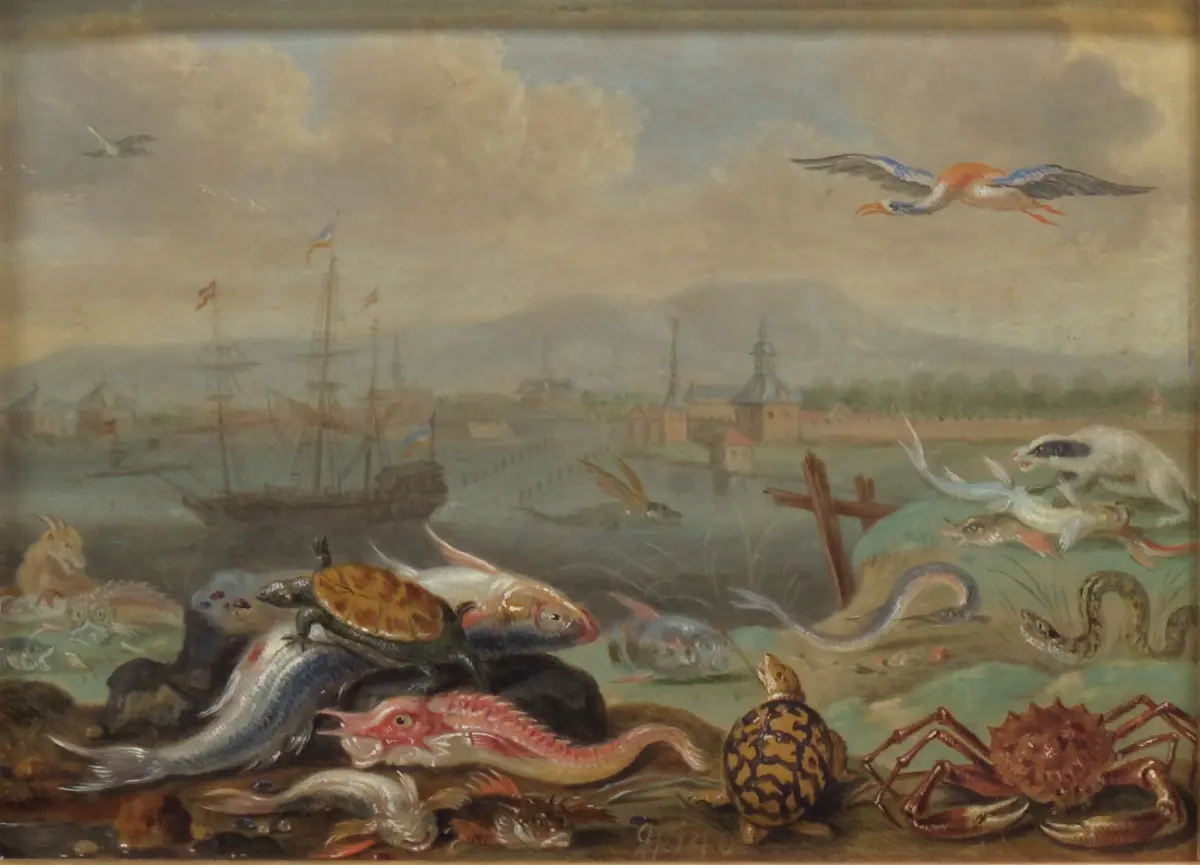 Ansichten aus den vier Weltteilen mit Szenen von Tieren: Alexandria