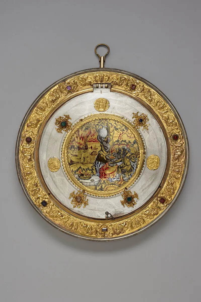 Ornamental Mirror with Reverse-glass Painting