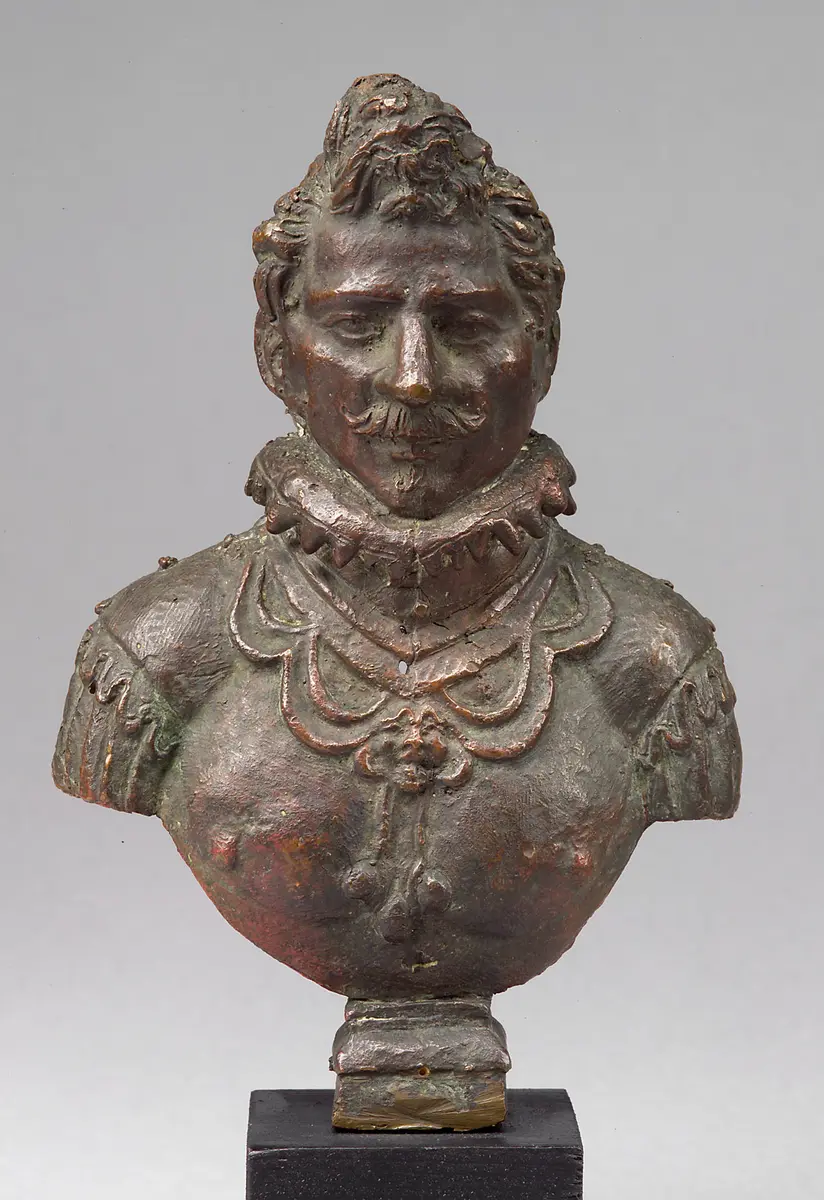 Herrscher mit Halskrause, Büste, Kleinbronze, Cosimo II. de´Medici ?