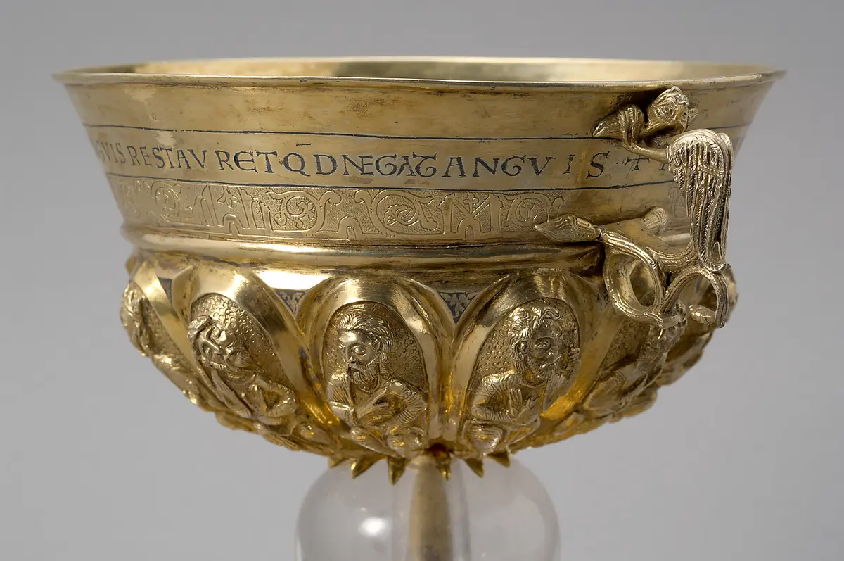 Kommunionkelch mit Patene und Saugröhrchen, sog. Kelch aus St. Peter
