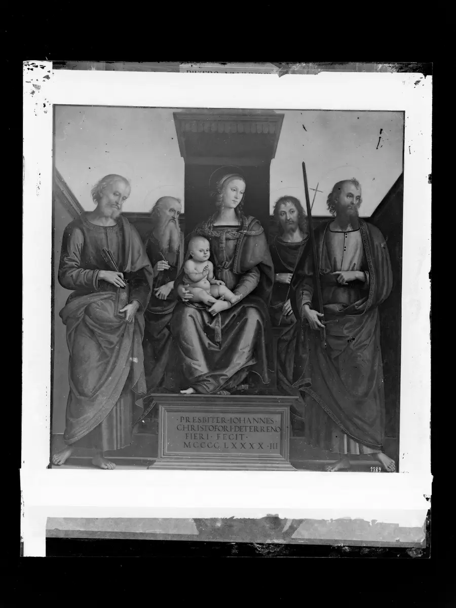 Maria mit Kind und den hll. Petrus, Johannes Evangelist (?), Johannes d. Täufer und Paulus