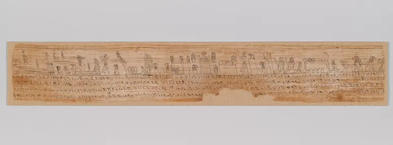Mumienbinde mit Darstellung aus dem Totenbuch
