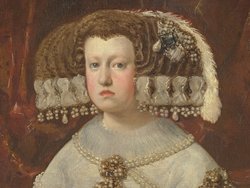 Königin Maria Anna von Spanien in hellrotem Kleid (1635-1696)