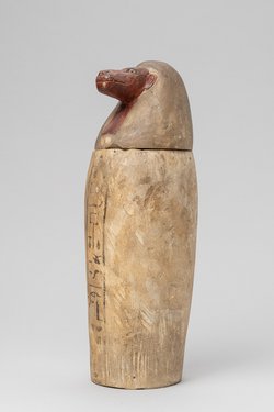 Scheinkanope des Schep-en-djehuti mit Deckel in Form eines Affenkopfes