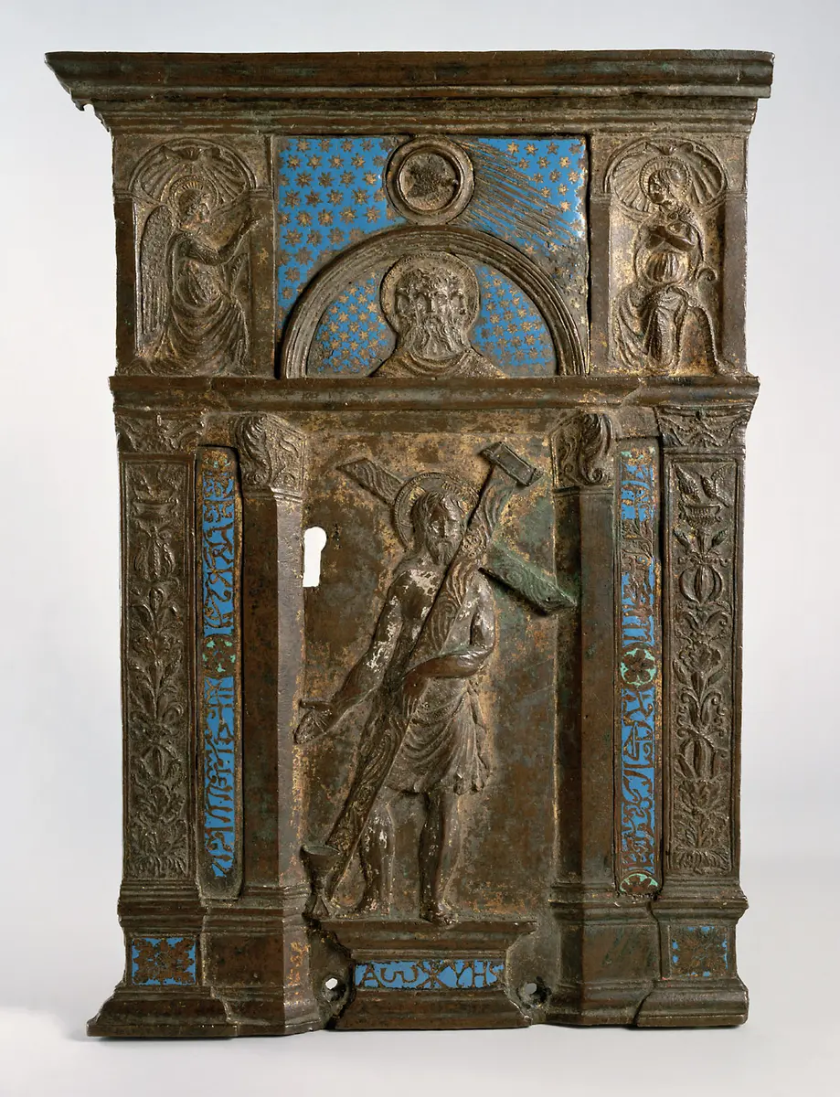 Tabernakeltür mit dem Schmerzensmann und der Verkündigung und Trinität
