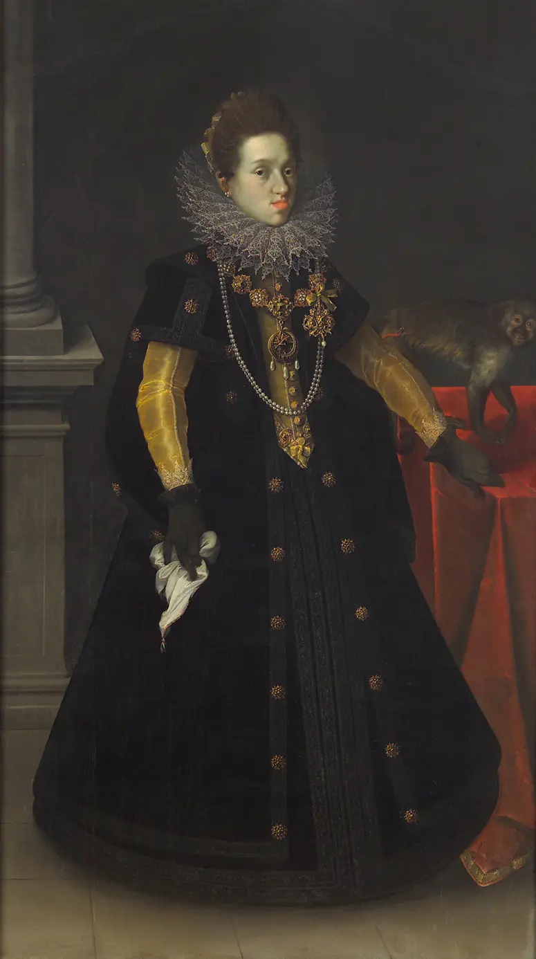 Erzherzogin Konstanze (1588-1631), Königin von Polen, mit einer Meerkatze