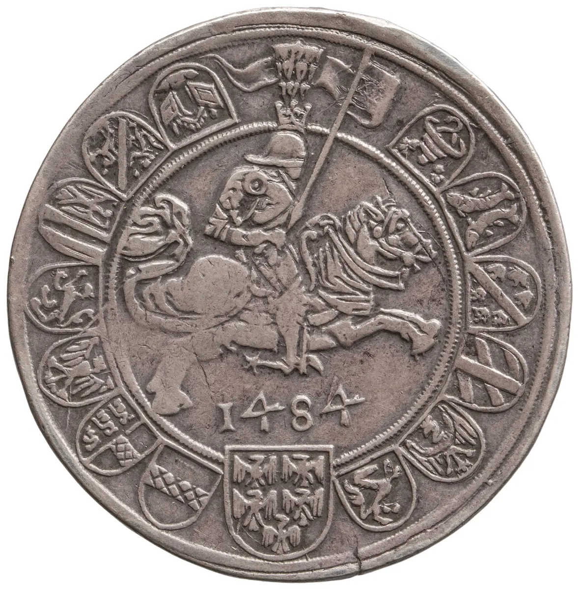 Ehg. Sigismund, Guldiner, geharnischtes Brustbild, Turnierreiter