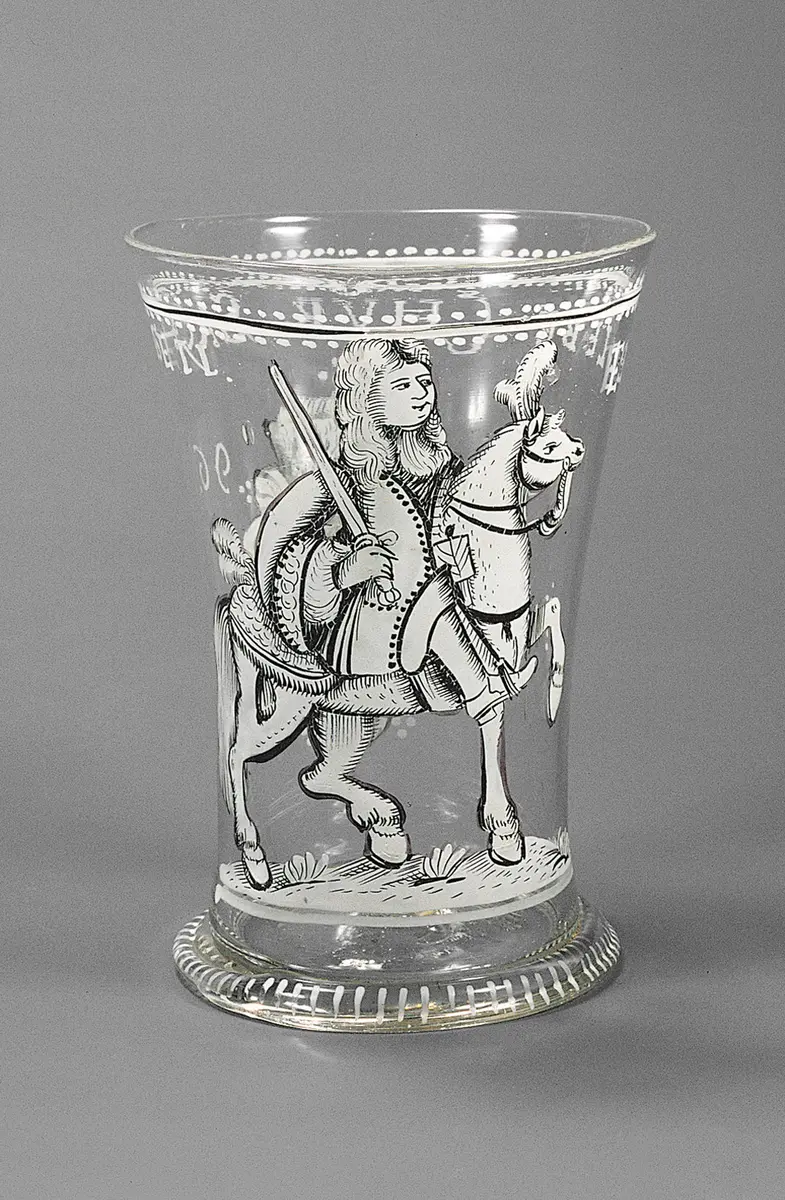Becher mit sächsischem Kurfürst zu Pferde